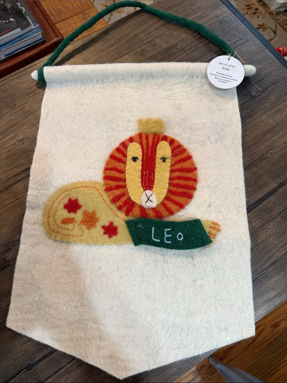 West Elm Leo Lion Felt Zodiac Banner.